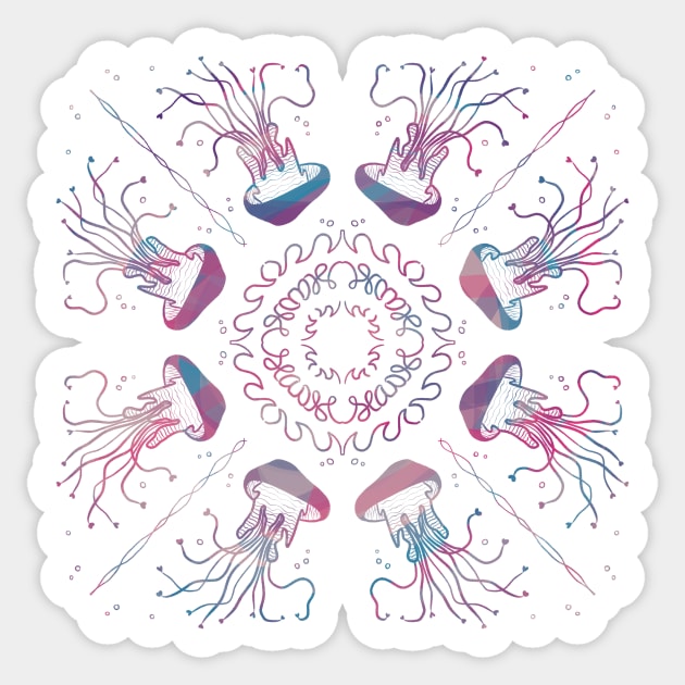 Jellyfish Mandala Sticker by nathalieaynie